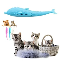 hot sales%ef%bc%81%ef%bc%81%ef%bc%81new arrival fish shape soft pet kitten cats toothbrush catnip molar bite resistant chew toy wholesale dropshipping