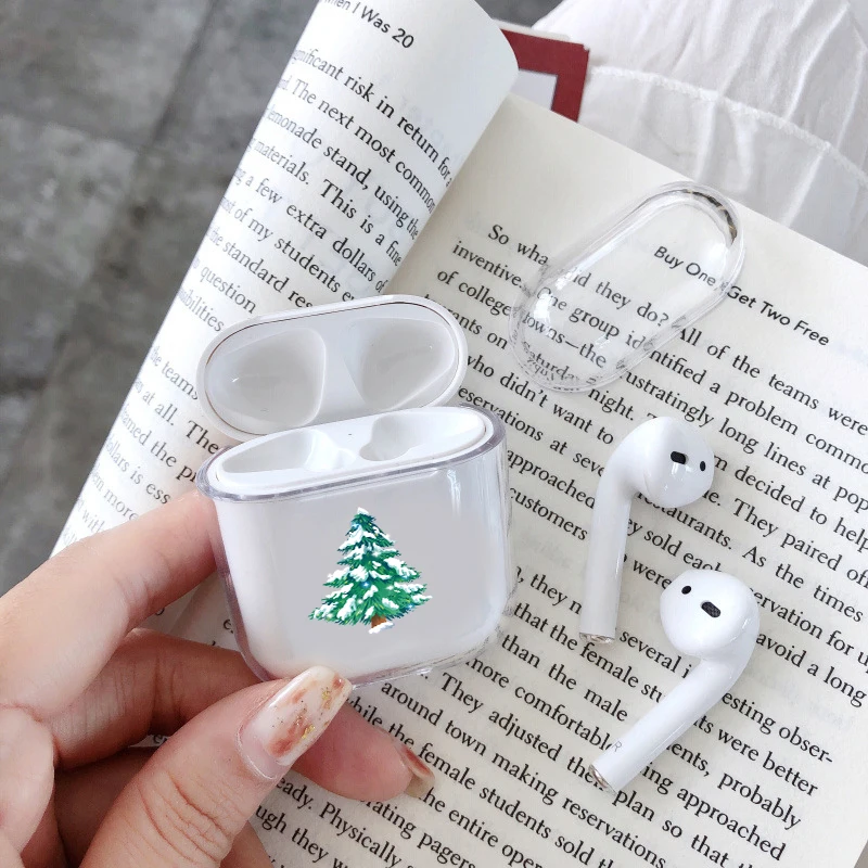 Чехол для наушников с рождественской елкой Apple airpods Модный чехол Санта Клаусом