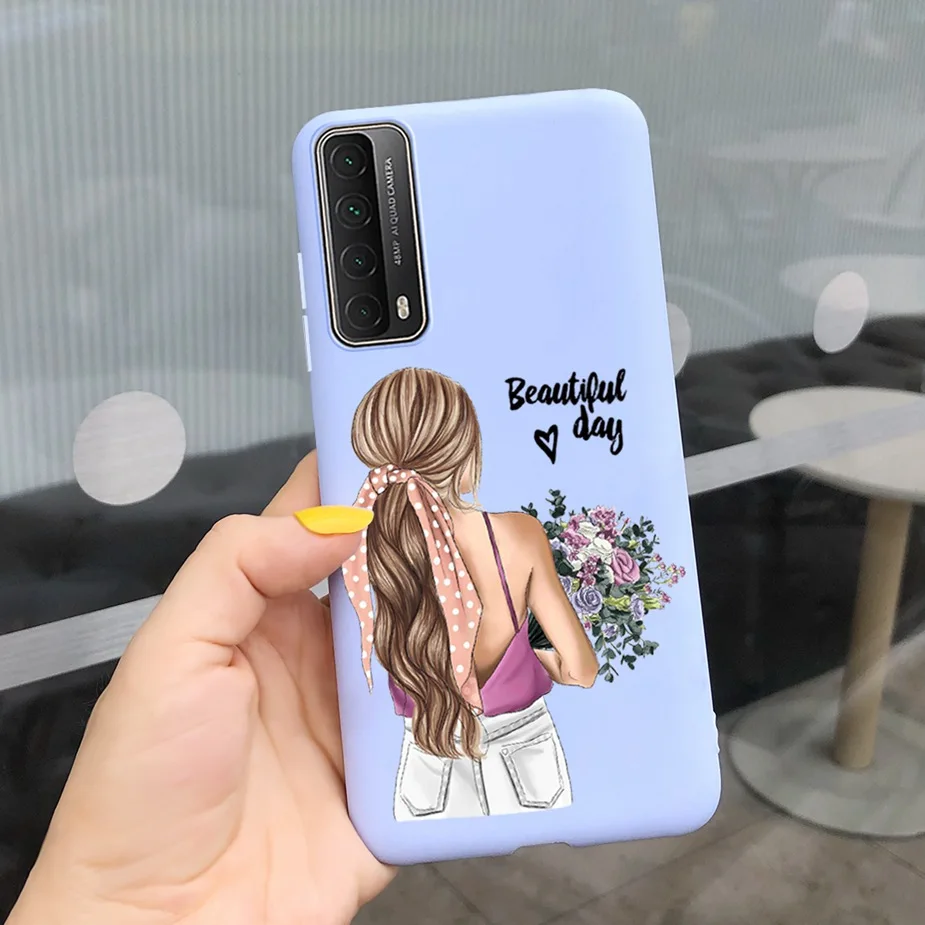 For Huawei P smart 2021 Case PPA-LX2 Soft SIlicone TPU Back Cover Psmart Phone Cases 6.67'' Flower Covers Fundas | Мобильные