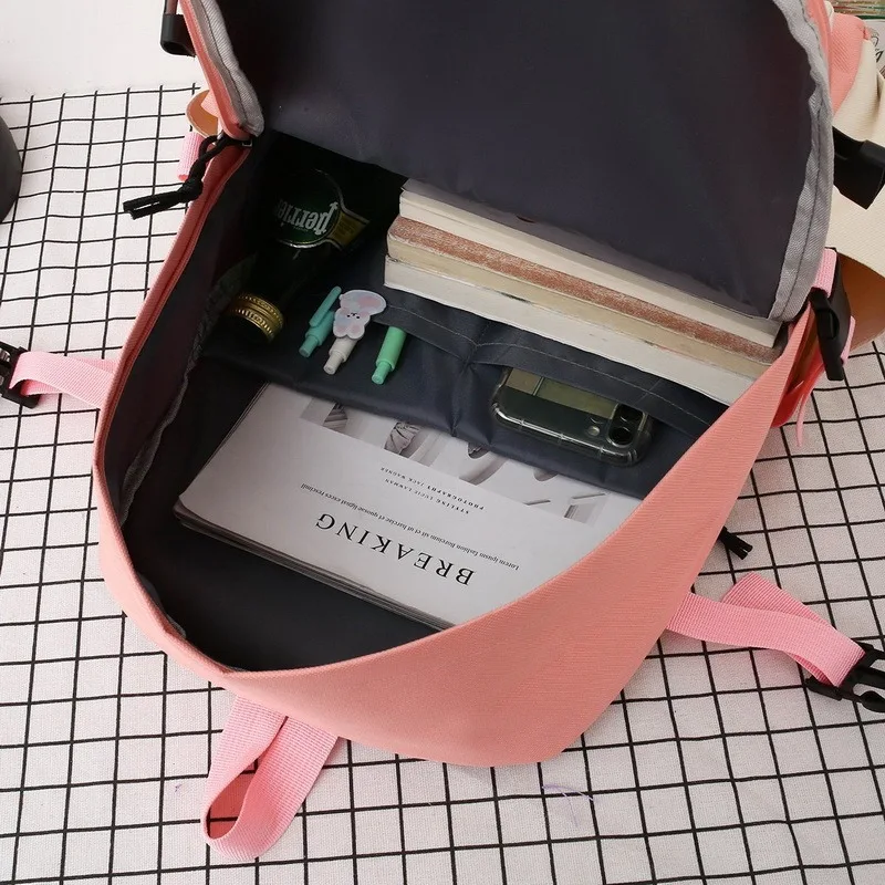 

2021 Women Backpack Set Women Kawaii Leisure Travel Bag Shoulder Bag Big Small Bags Teenager Girl Schoolbag Bag Sac