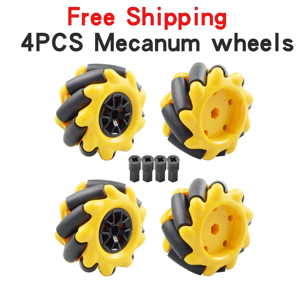 

4PCS Mecanum wheels Omni wheel Compatible with Lego bricks Cross Axle connection LEGO motor 60mm NamWheel for Arduino DIY RC Car