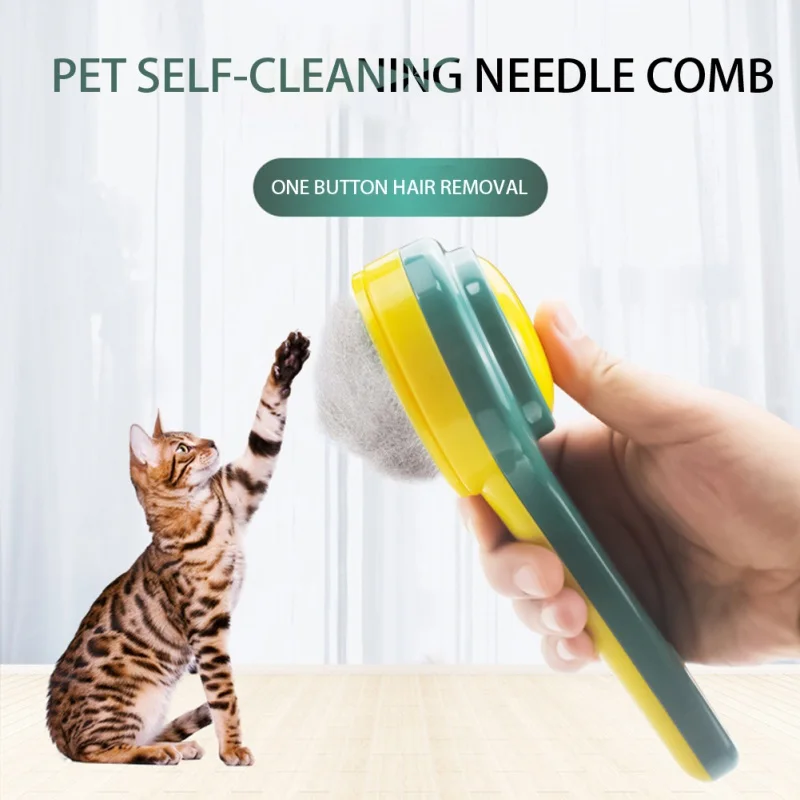 

Pet Self Cleaning Slicker Brush Dogs Cat Removes Undercoat Tangled Hair Grooming Massages Dog Hair Remover Pet Comb