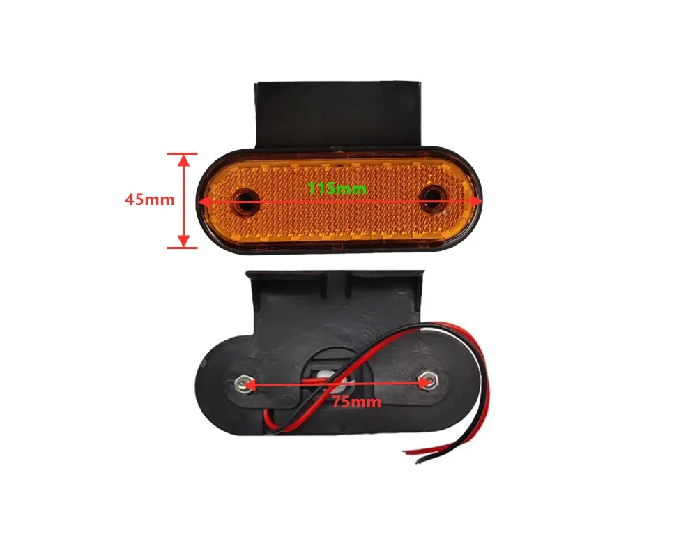 10x 20LED 24В Красный Белый Янтарь боковые габаритные светильник s с кронштейны для