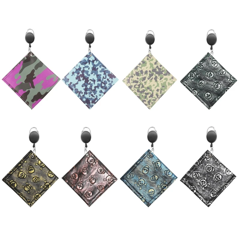 

A5KC Golf PU Waterproof Cleaning Towel w/Keychain Buckle Sweat-absorbent Wiping Cloth