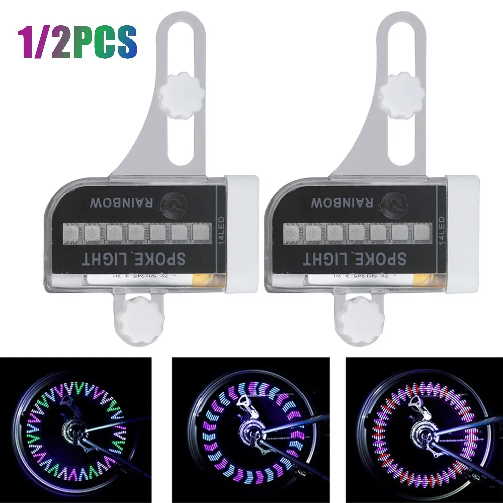 

30 Pattern 14 LED Motorcycle Cycling Bicycle Bike Wheel Signal Tire Spoke Lights Bicycle Spoke Lamp Night Cycling Accessories