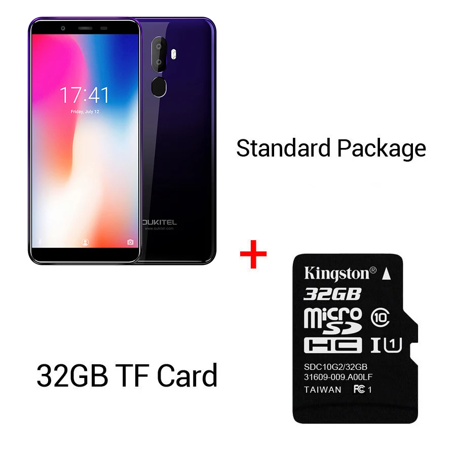 OUKITEL U25 PRO 5," 2.5D Android 8,1 MT6750T восьмиядерный 4 гб 64 гб 13 мп+ 2 мп/5 мп смартфон 3200 мач отпечаток пальца мобильный телефон - Цвет: purple N 32GB Card