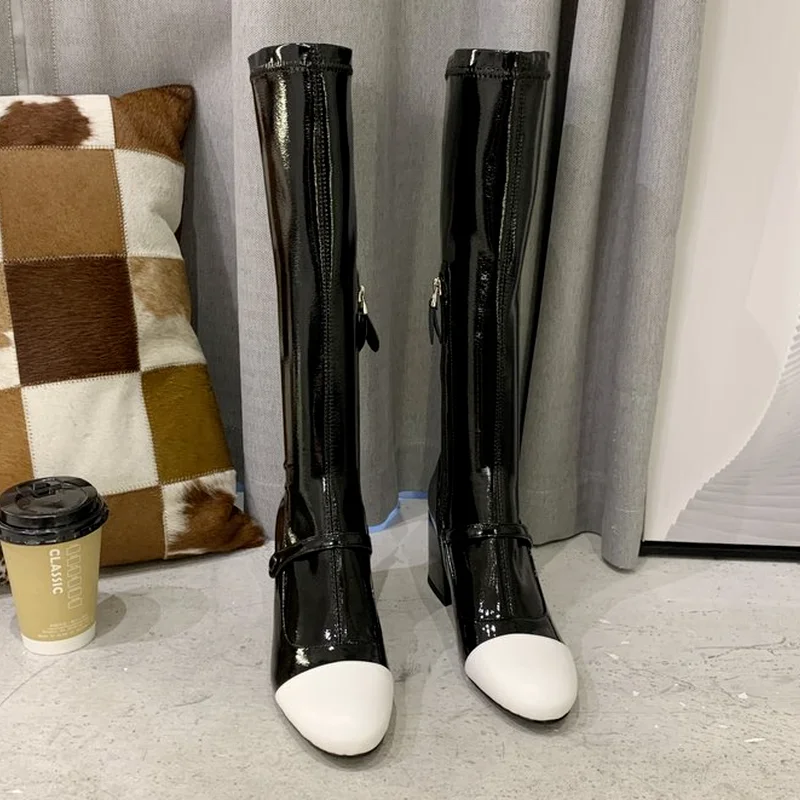 

Женские сапоги до колена, зимние высокие сапоги из натуральной кожи разных цветов, обувь для вечеринок, Размеры 33-40, 2021
