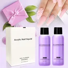 2 бутылкиупаковка, 2,5 унции, жидкость для ногтей, акриловая жидкость для ногтей, не желтая акриловая система для наращивания ногтей, акриловый инструмент для ногтей