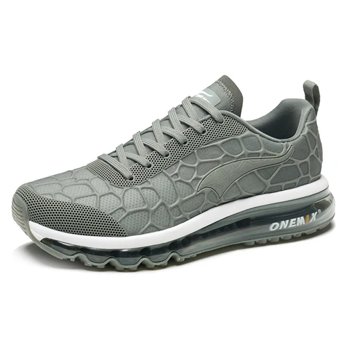gray-1096B ONEMIX кроссовки для бега, мужские кроссовки с воздушной подушкой, Мужская Уличная прогулочная обувь, Мужская беговая Обувь для бега, женские теннисные кроссовки для мужчин - Цвет: gray-1096B