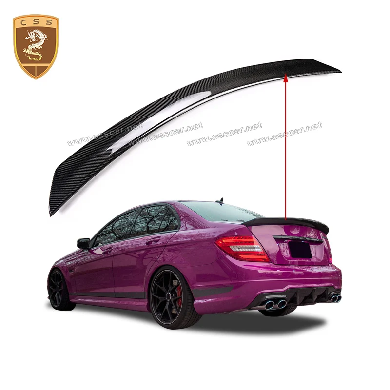 

Real carbon fiber Vors Style rear trunk spoiler Wing For Mercedes Benz C-Class W204 C74 4-door car spoiler wing styling 010821