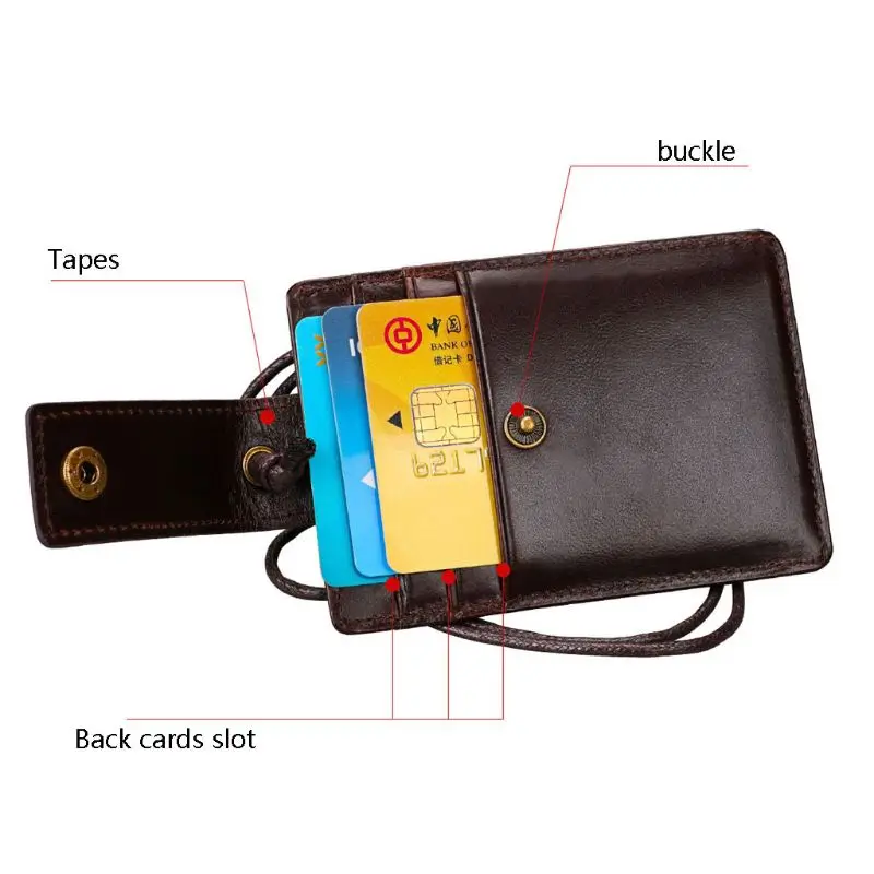 Модный кошелек унисекс из натуральной кожи с RFID защитой для визиток и кредитных