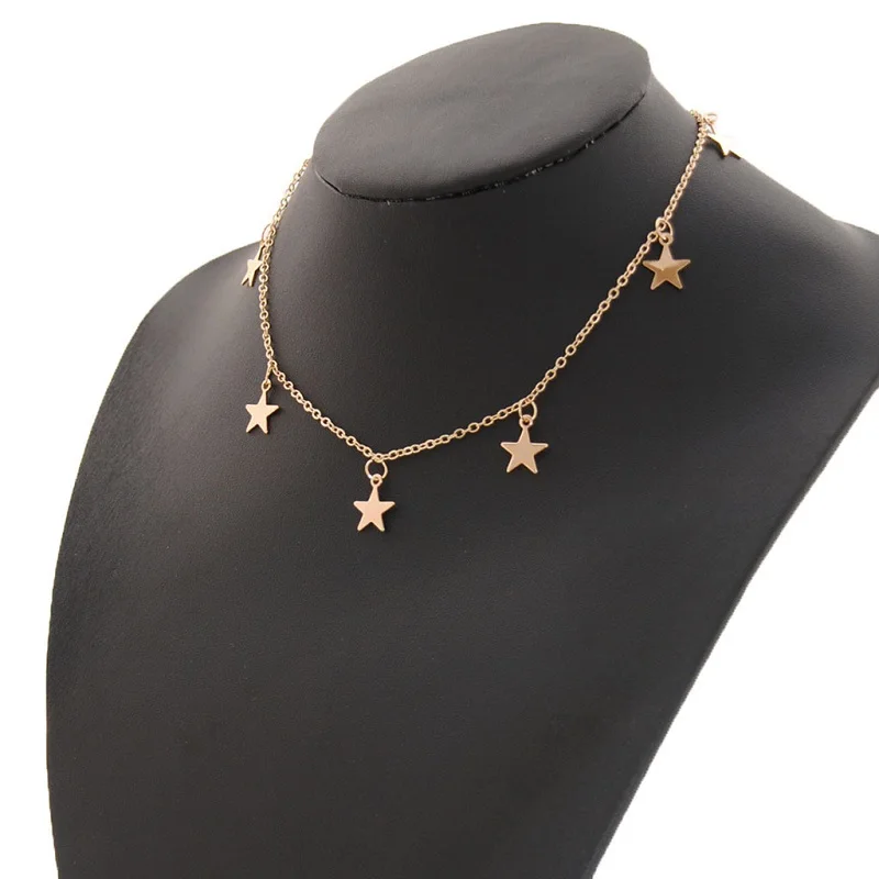 Вечерние ское ожерелье с кулоном в виде звезды золотого цвета - купить по
