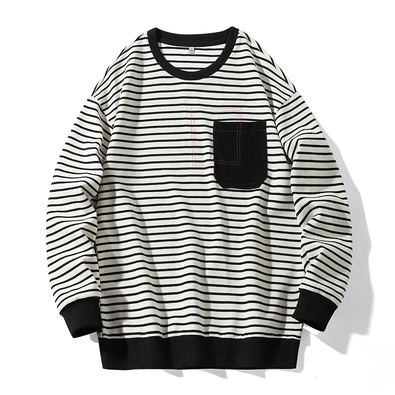 Толстовка мужская с круглым вырезом модная весенняя Свободная кофта длинным