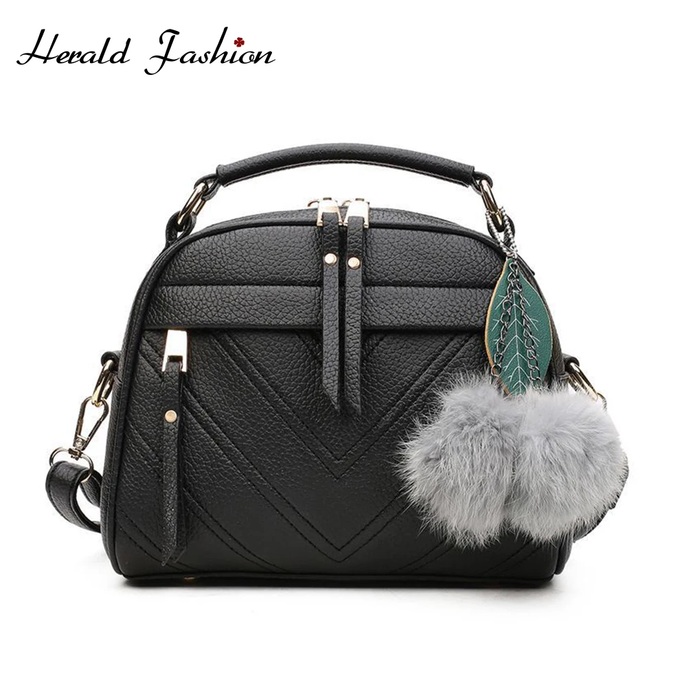 

Retro Women Wild Crossbody Bags Portable Small Square All-Match Shoulder Bag with Ball High Quality Pu Ealgant Office Lady Bags