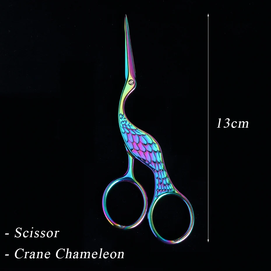Crane Chameleon 1 шт. Хамелеон ножницы для ногтей из Нержавеющей Стали Изогнутый кран кутикулы резак для бровей ножницы-триммер кусачки инструмент для макияжа BE1519 - Цвет: Crane Chameleon