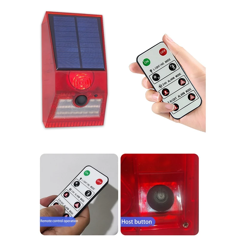 

Solar Alarm Light, Solar Strobe Light with Motion Detector Solar Alarm Light, Motion Detector with Remote Control