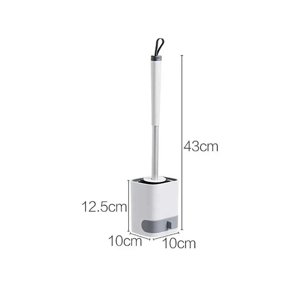 

TPR Head Toilet Brush Holder Set Plastic Toilet Bowl Brush Set Wall-mounted Bathroom No Dead Corner Toilet Cleaning Tools