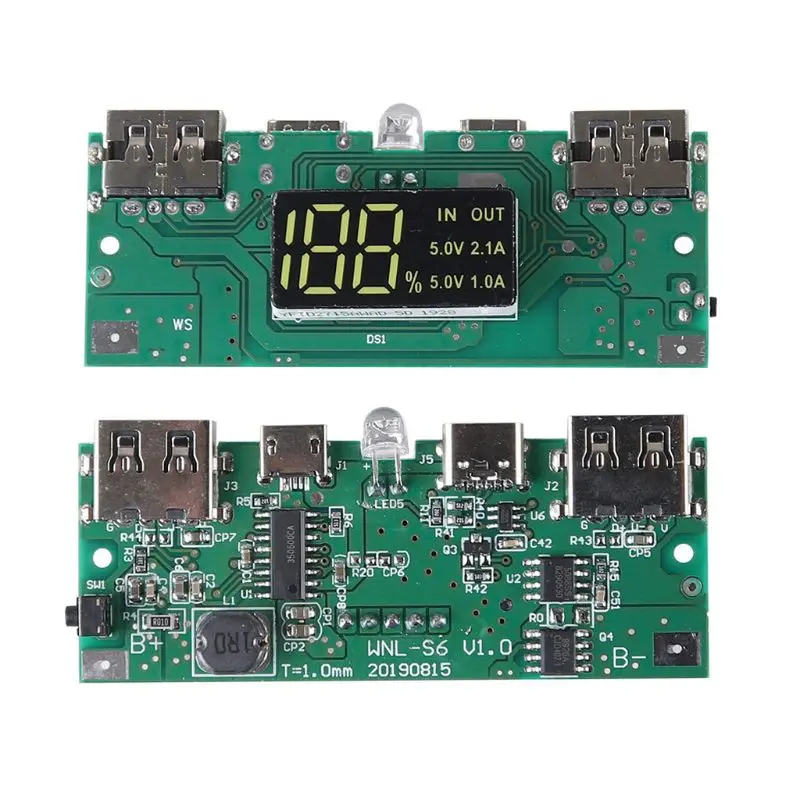 Корпус внешнего аккумулятора 10X1865 с двумя USB-портами и ЖК-дисплеем |