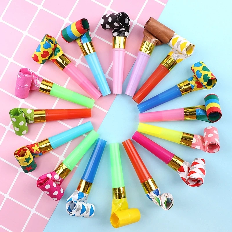 

10Pcs/Set Multicolor Party Blowouts Whistles Kids Birthday Party Favors Decoration Supplies Noice maker Toys Goody Bags Pinata