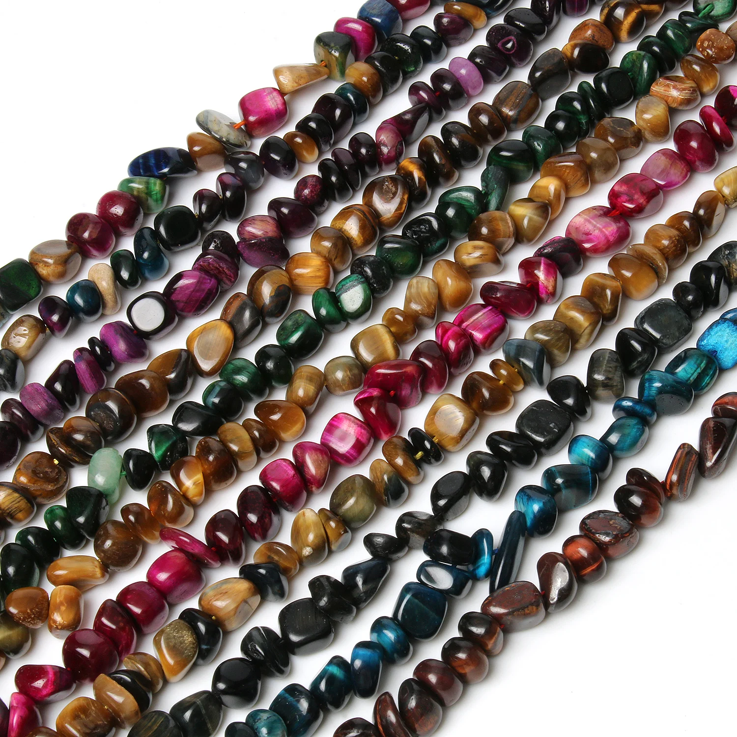

Irregular Shape Multiple Colour Tiger Eye Beads Natural Stone Beads Loose Beads for Jewelry Making DIY Bracelet Necklace 10mm