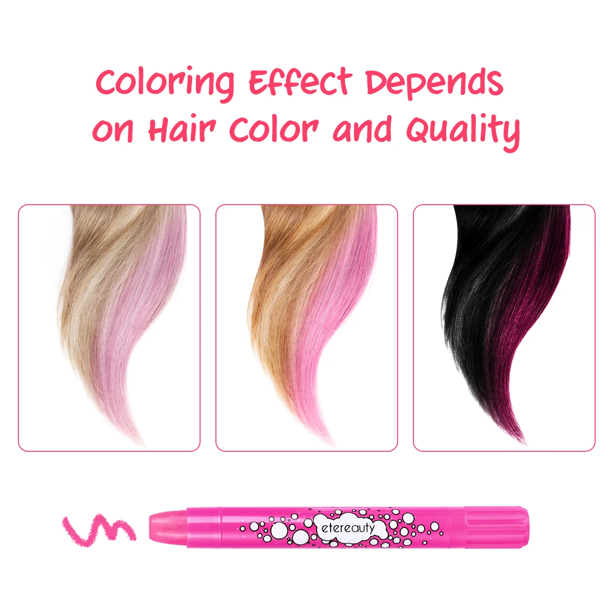 Набор мелков для волос 8 цветов нетоксичные моющиеся временная краска Радужный