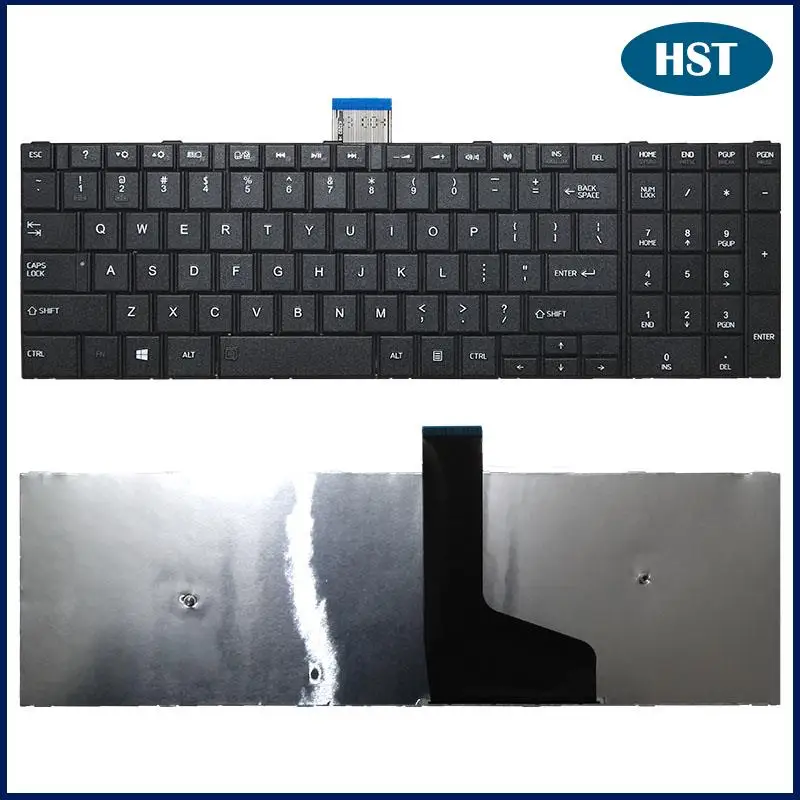 

Черная клавиатура для ноутбука США для Toshiba L50A C50D C50 A C55D S50 L50DA C55, замена клавиатуры США протестирована