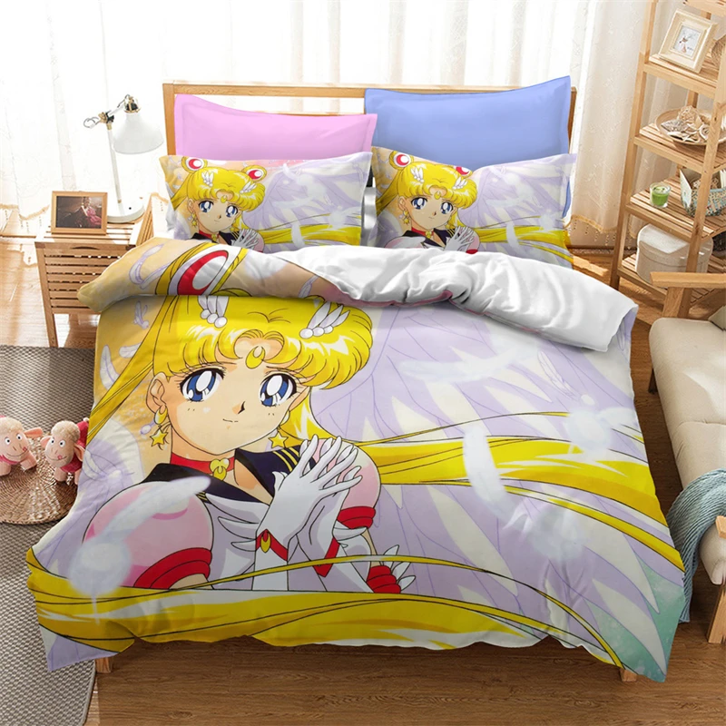 

3D Printed Cartoon Bedding Set Super Soft Duvet Cover Queen King Size Bed Linens No Sheet
