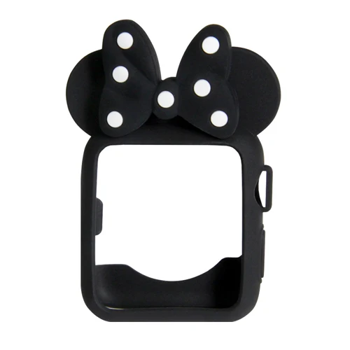 Чехол для apple watch band apple watch 4, 3, 5, 44 мм, 40 мм, iWatch band 42 мм, 38 мм, уши мыши, милый мультяшный защитный чехол - Цвет ремешка: new black