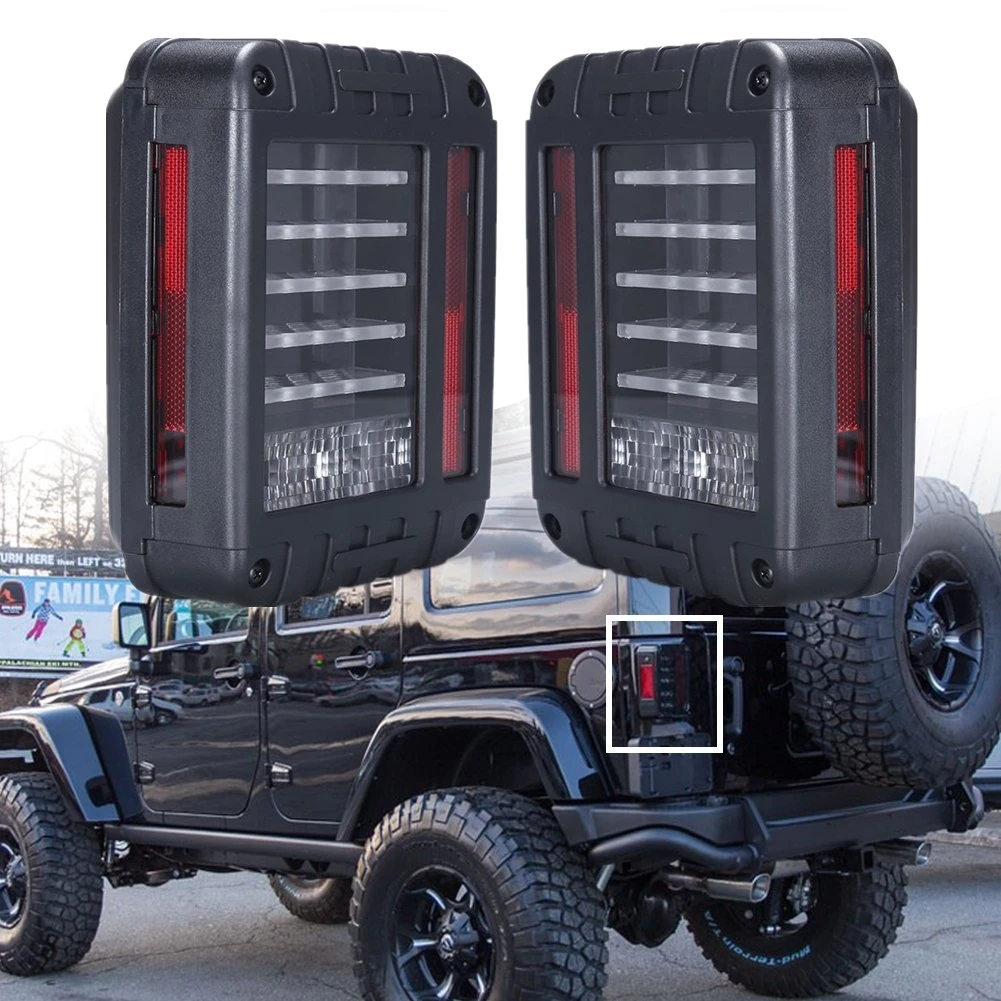 

Автомобильные светодиодные задние фонари 12 В для Jeep Wrangler JK Sports Sahara Freedom Rubicon 2007-2018, задний тормоз, задний фонарь в сборе