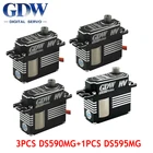 GDW 3 шт. DS590MG с 1 шт. DS595MG Средний Цифровой Металлический сервопривод Запчасти для вертолета 500 52505