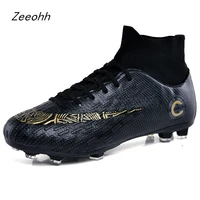 man high top training ankle outdoor cleats football shoes spike high ankle sneakers men botas de futbol large size 36 45