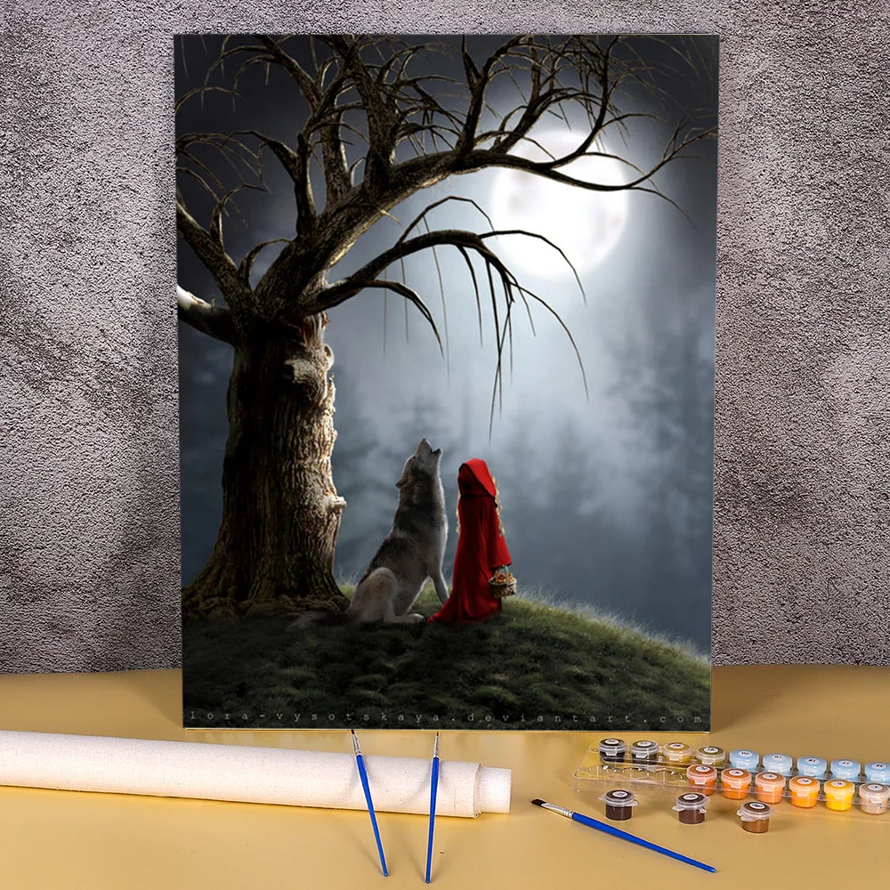 Полный набор для рисования по номерам с изображением женщины и девушки Картина