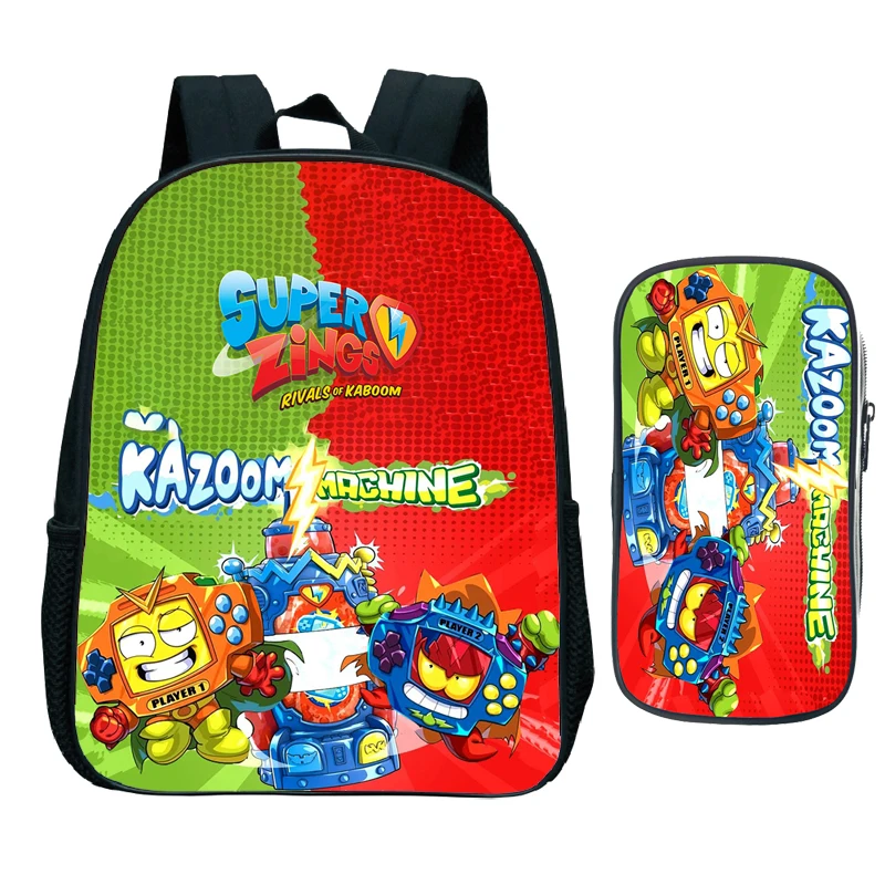 

Children Superzings Backpack with Pencil Box 2pcs/set Boy Girl Cartoon Rucksack Kids Super Zings Kindergarten Schoolbag Knapsack
