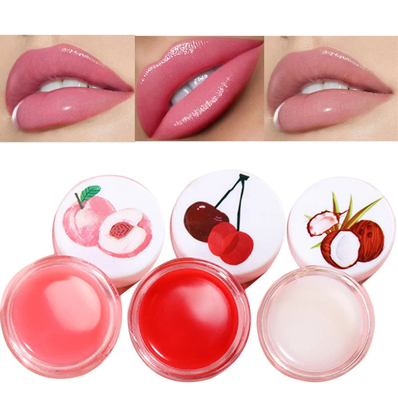 

3Pcs Fruit Flavor Moisturing Lip Balm Temperature Changed Color Long Lasting Makeup Lips Balm Hydrating Anti Aging Lips Care