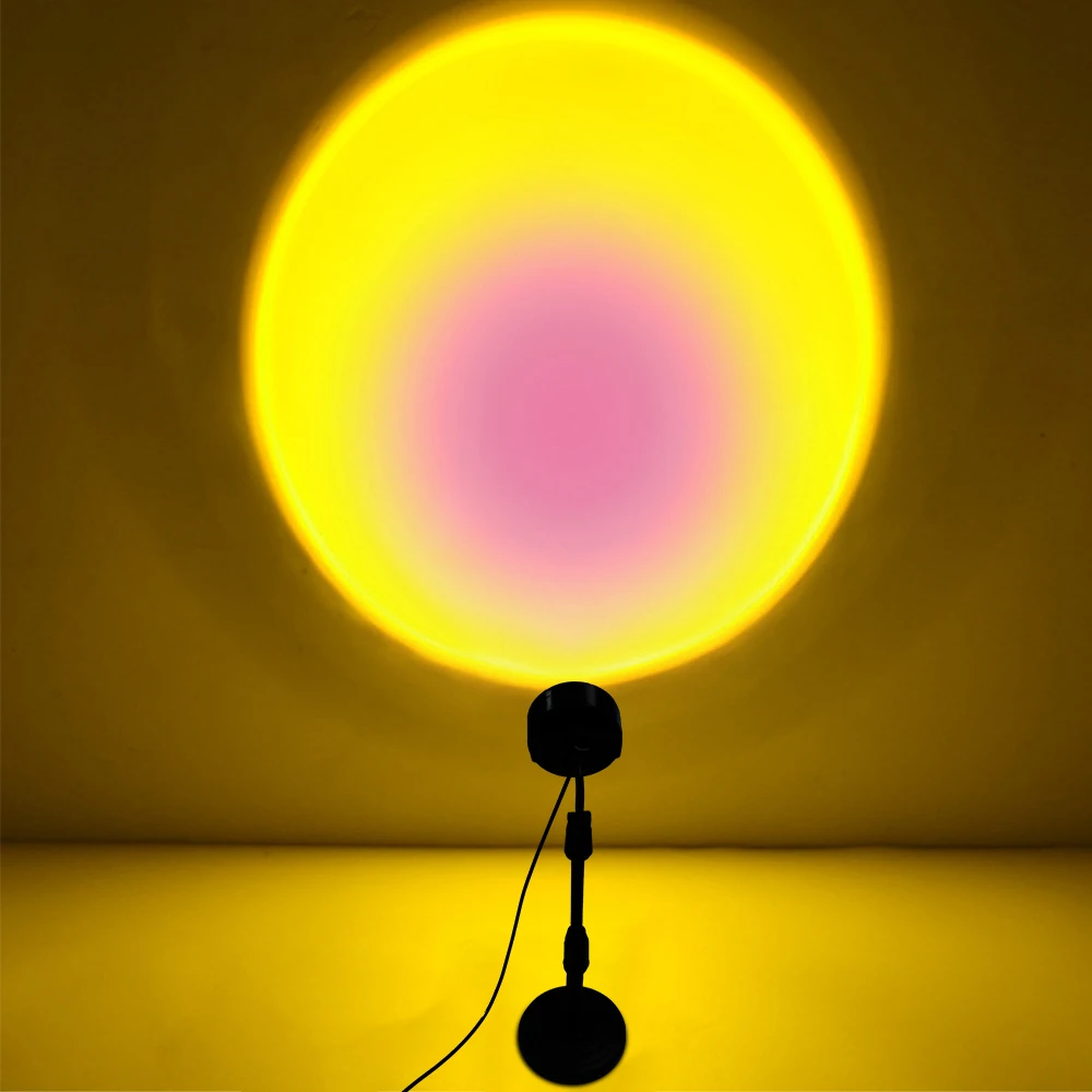 

USB Button Rainbow Sunset Red Projector Atmosphere Led Night Light Desk Home Coffe Shop Background Wall Decoration Colorful Lamp