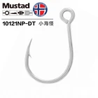 Аутентичный Mustad 10121 крючок из высокоуглеродистой стали, крючок с зазубриной, крючок для приманки, крючок для морской рыбалки, Черный рыболовный крючок, змеиная головка, рыбалка