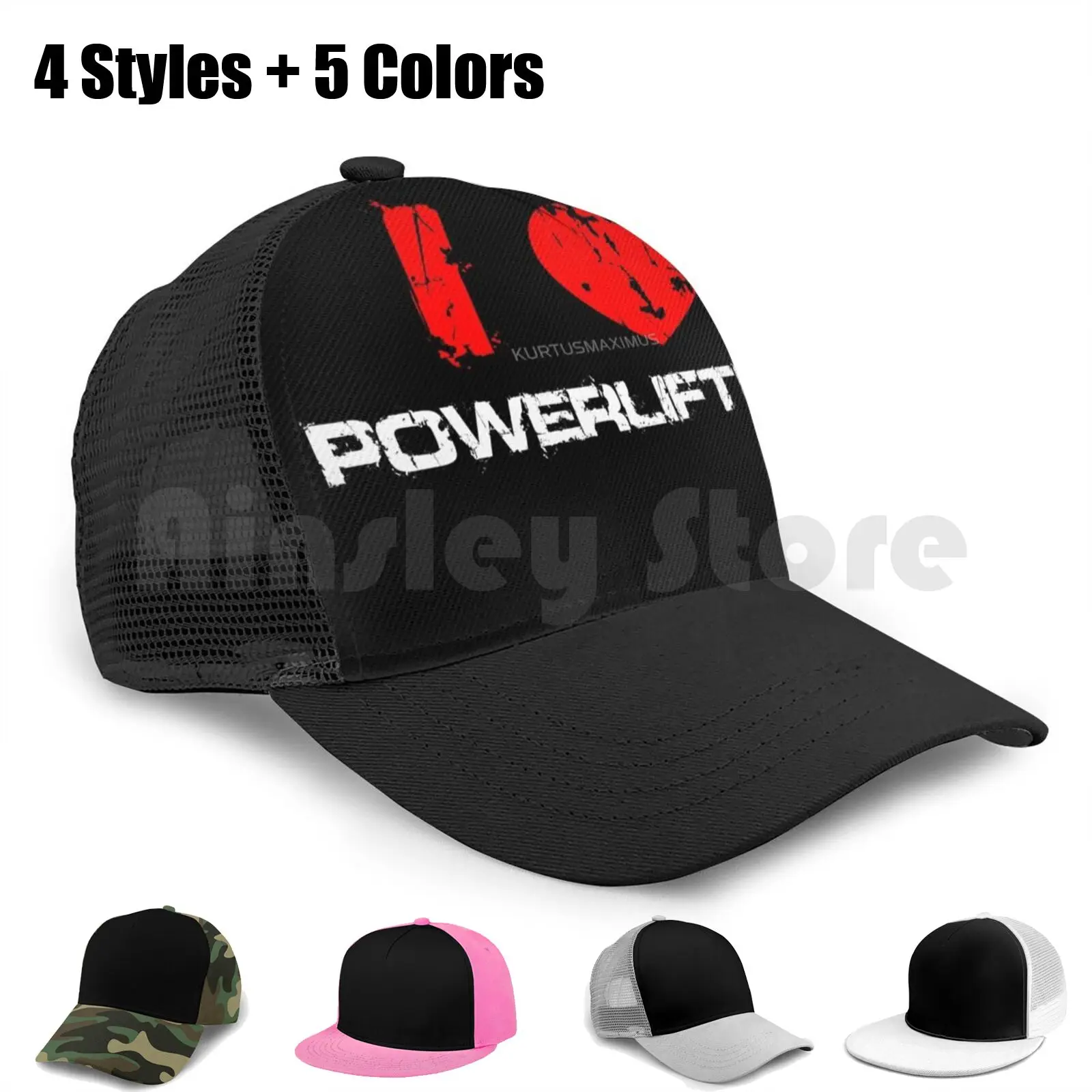 

I Love Powerlifting Baseball Cap Diy Mesh Hip Hop Adjustable Gym Training Fitness Cross Fit Building Lifting Fit Life Workout