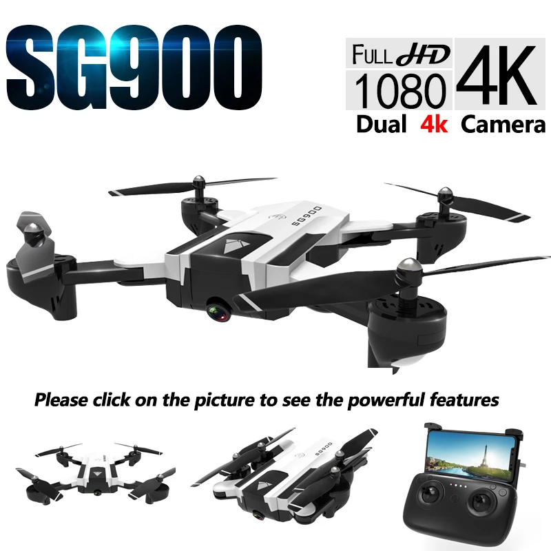 Квадрокоптер Halolo SG900S с двойной камерой 4K HD GPS Wi Fi FPV|Радиоуправляемые вертолеты| |