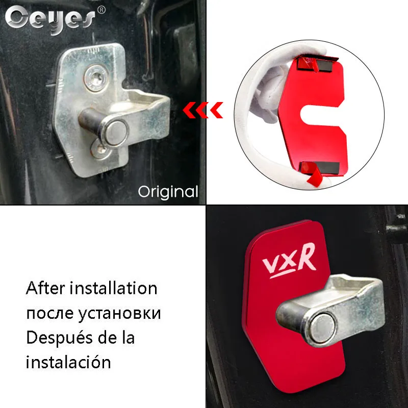 Ceyes 4 шт. автомобильные аксессуары защита дверного замка чехол для Vauxhall VXR эмблема