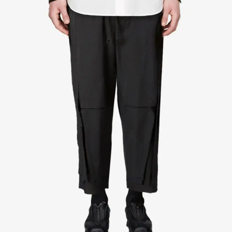 

HOT/Summer Men’s New Fashion Personalized Customization Large size Nine-point irregular frayed multi-layer loose trousers/27-42