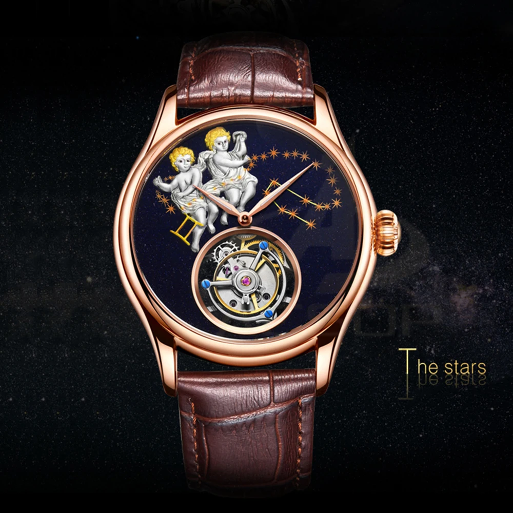 

GIV Flying Tourbillon Men Mechanical Wristwatches Skeleton Watch Watches for Men Mens 2021 Clock Man reloj hombre zegarek męski