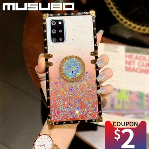 musubo bling cases for samsung galaxy s21 plus s20 ultra s10 girls luxury cover for a03s a02s a51 a12 5g a32 a52 a71 fundas ring free global shipping