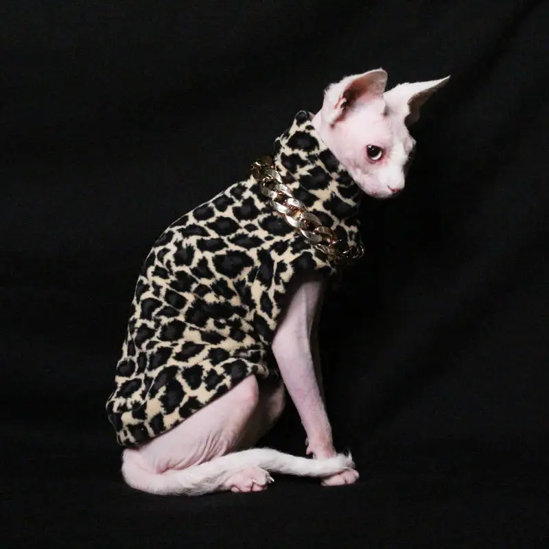 Изготовленный на заказ голая кошка с леопардовым принтом одежда плюшевой