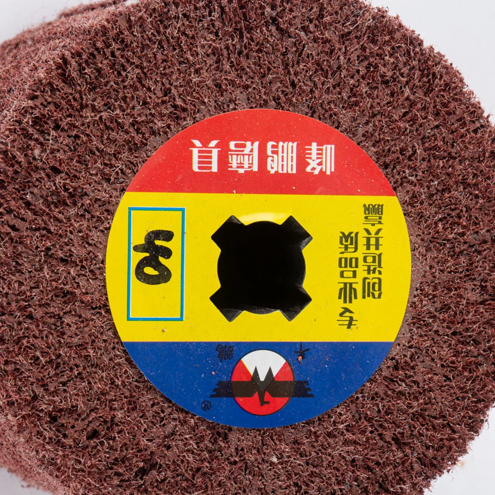1Pc Non-woven Wire Drawing Polishing Wheel Nylon Round Brush Scouring Pad buffing wheel For metal deburring derust | Инструменты