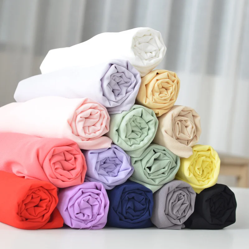 

150x50cm solid color pearl chiffon fabric summer skirt clothing lining cloth making Hanfu lining clothes Georgette 150g/m