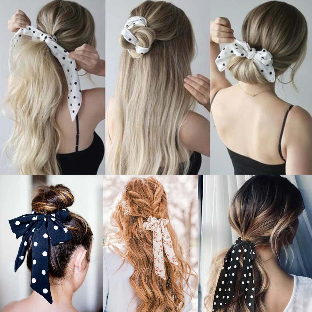 Резинка для волос Женская AWAYTR эластичная лента с цветочным принтом и бантом