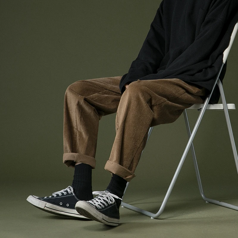 

Новые осенние уличные модные свободные джинсы корейский тренд многофункциональные прямые брюки мужские повседневные брюки светильник Фла...