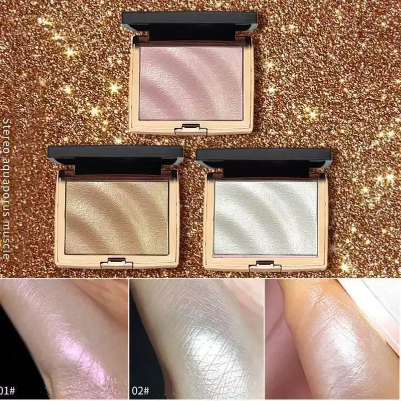 

3 Colors Highlighter Makeup Shimmer Baking Powder Highlighter Palette Skin Brighten Highlight Face Contour Bronzer Cosmetics