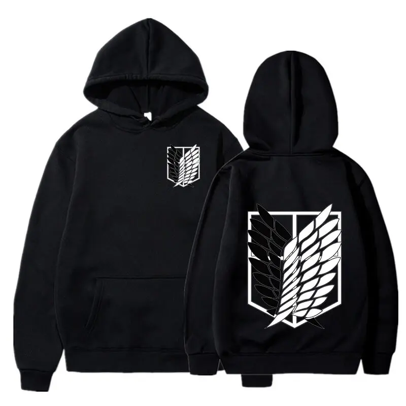 

Attack On Titan Hoodie Japanese Anime Hingeki No Kyojin Graphic Sweatshirt Pullover Casual Hooded Streetwear Tops Unisex