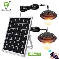 solar light outdoor waterproof solar separate double head chandelier remote control timing indoor and outdoor courtyard aisle